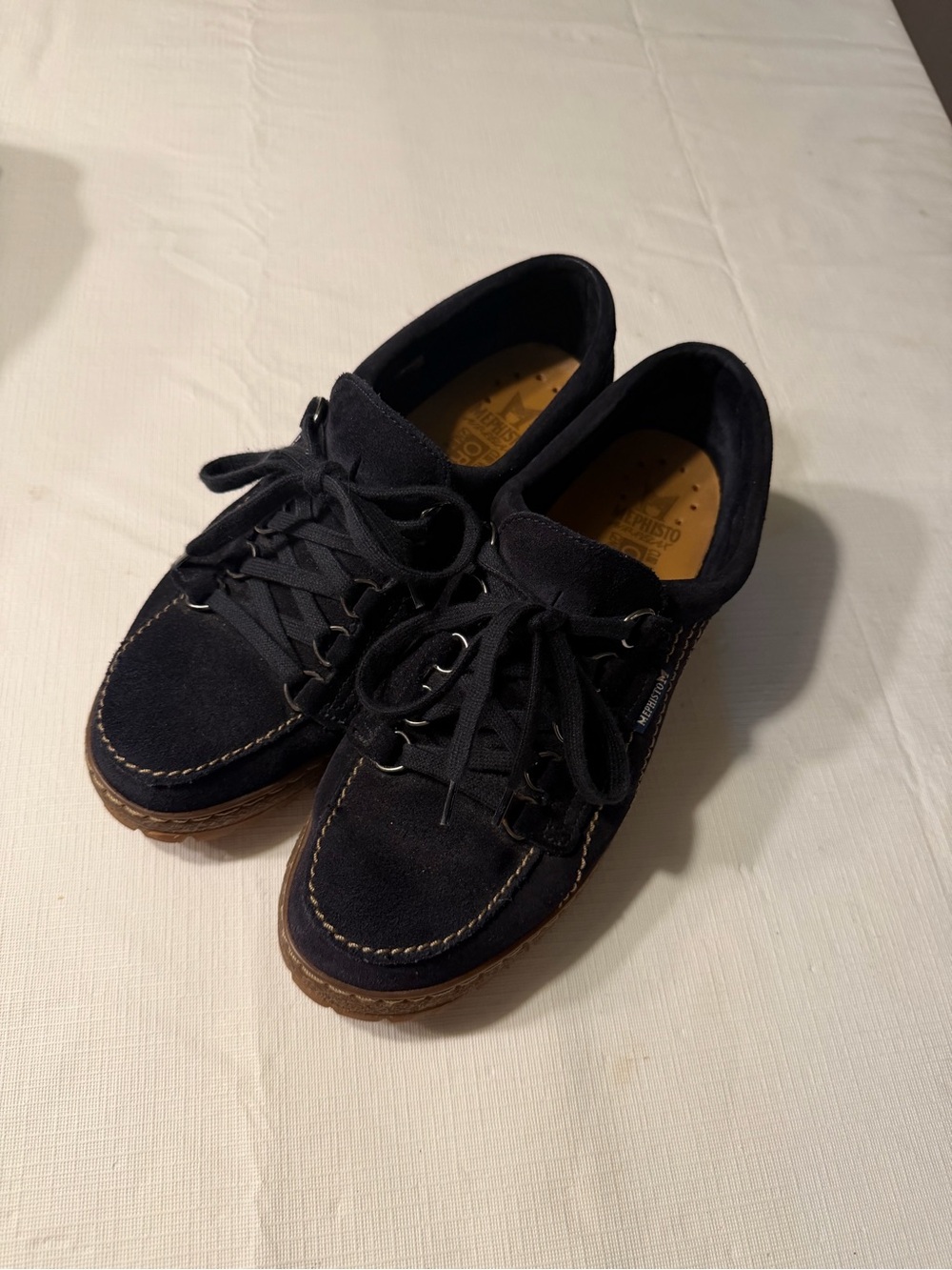 Mephisto Dark blue Suede Lace-Up Moccasin/Loafers